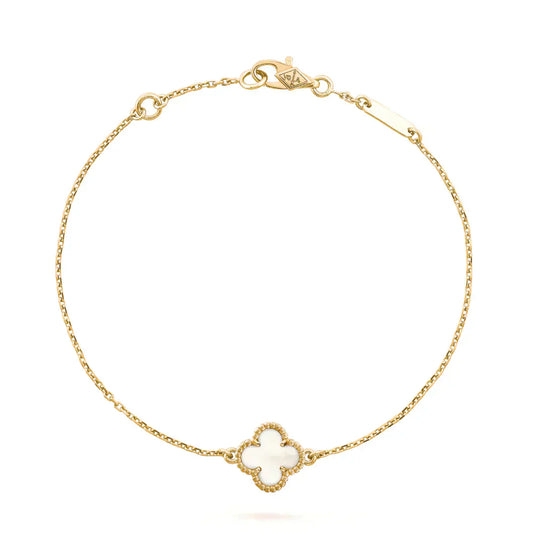 [Eterna Jewels]CLOVER WHITE MOP SINGLE FLOWER BRACELET