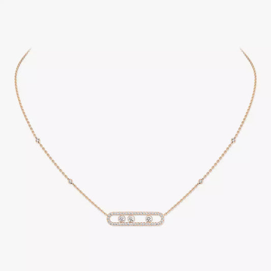 [Eterna Jewels] Move Pave_ Rose Gold Diamond Necklace