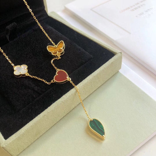 [Eterna Jewels]LUCKY SPRING 4 MOTIFS ROSE GOLD NECKLACE