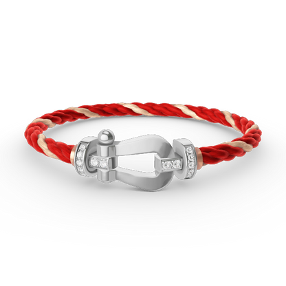 [Eterna Jewels]FORCE LARGE HORSESHOE HALF DIAMOND BRACELET SILVER