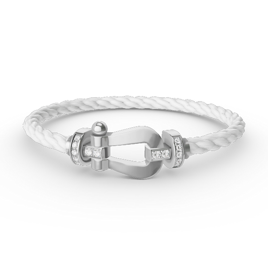 [Eterna Jewels]FORCE LARGE HORSESHOE HALF DIAMOND BRACELET SILVER